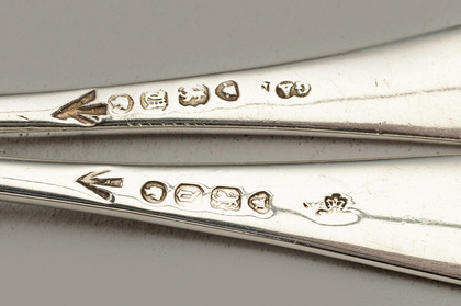 Hallmarking Interest - Victorian Silver Salt Spoons (2) with War Department Broad Arrow